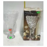 Shannon 24% Lead crystal 14" Frosted Rose Bouquet