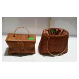 Two woven straw purses