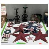 Group lot of decor items. Americana stars and