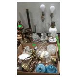 Large group lot of lamp bases and parts.