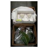 Two boxes: shear drapes, wedding toasting