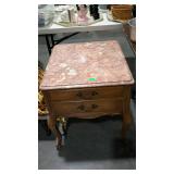 Single french provincial, marble top end table