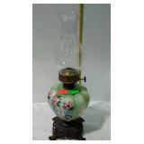 Oil lamp, measures 19 inches tall