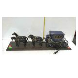 Light up horses pulling a buggy measures 75
