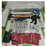 Tool group, saws, gripper, clamp, hammer, folding