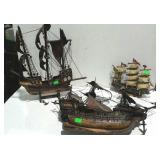 Tall ships group, approximately 12", 21" and 22"