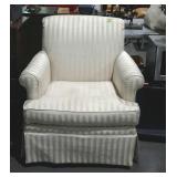 Arm chair, light beige tone on tone striped