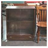 Mid century glass front bookcase with single