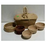 Seagrass basket group - one is double handled