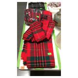 Tablecloth and lots of matching napkins, Tartan