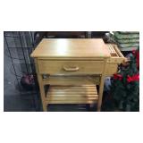 Kitchen island, natural colored on casters