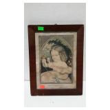 Portrait print, "The Little Favorite", framed -