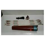 Bow with cover, quiver of arrows and guards