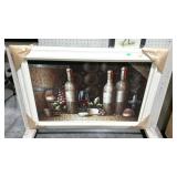 Painting on canvas, large- wine cellar scene,