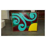 Abstract painting on canvas, framed - 41 x 32