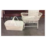 Two baby bassinets, one is double handled, and