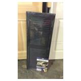 Set of window shudders, 14.75 x 39" black louver,