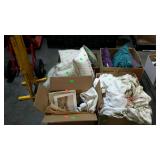 Skid lot of misc household stuff, pillows, bed