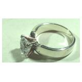 2 CT Solitaire CZ Sterling Silver Ring 5 Grams