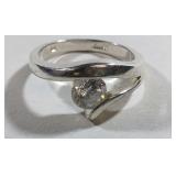 Chanel Set .84 CT CZ Sterling Silver Ring Size