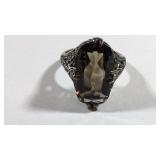 Vintage Art Deco Style Smokey Quartz Sterling