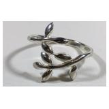 Tree Branch & Leaves Sterling Silver Ring (Size