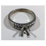 Sterling Silver Mounting w/ CZ Accents Size 7 2.4