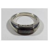 Sterling Silver Abalone Ring Size 6.25 3.3 Grams