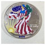 Colorized 2000 Silver Eagle Coin 31.3 grams