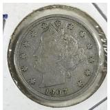 1907 Barber Nickel in holder