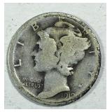 Un-readable  Date Mercury Dime 2.4 Grams