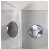 Two 1/10th Troy OZ .999 Silver Bullion in Plastic