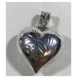 Sterling Silver Heart Shaped Pendant 2.2 Grams