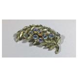 Tree Branch Pin/Brooch w/ Colorful Simulated