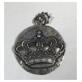 Sterling Silver Royal Crown Pendant 15.3 Grams