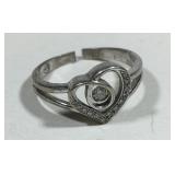 Silver CZ Ring w/ Broken Band