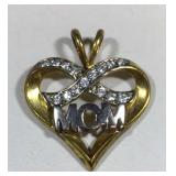 Gold Plated Heart Shaped Pendant Sterling Silver