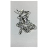 Sterling Silver Butterfly Pendant w/ CZ Stones