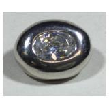 Sterling Silver Oval Shaped CZ Pendant 2.5 Grams