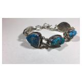 Sterling Silver Turquoise Bracelet 24 Grams