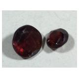 2 Loose Round Garnet Stones Approx 3/5 CTW