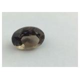 Oval smoky topaz gemstone