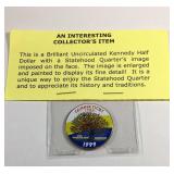 1999 Kennedy half dollar with Connecticut