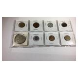 Eight world coins