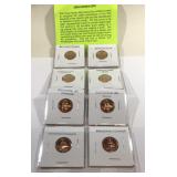 Eight 2009 Lincoln penny cent set with Denver and