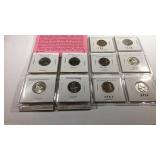 16 Jefferson nickels including 10 westward