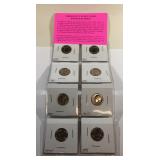 Eight brilliant uncirculated Roosevelt dimes