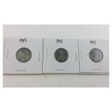 Three 1943 Steel War Pennies
