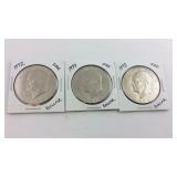 Three Eisenhower Dollars,  1972, 1974, 1978
