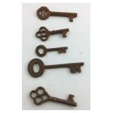 Bag of 5 skeleton Keys